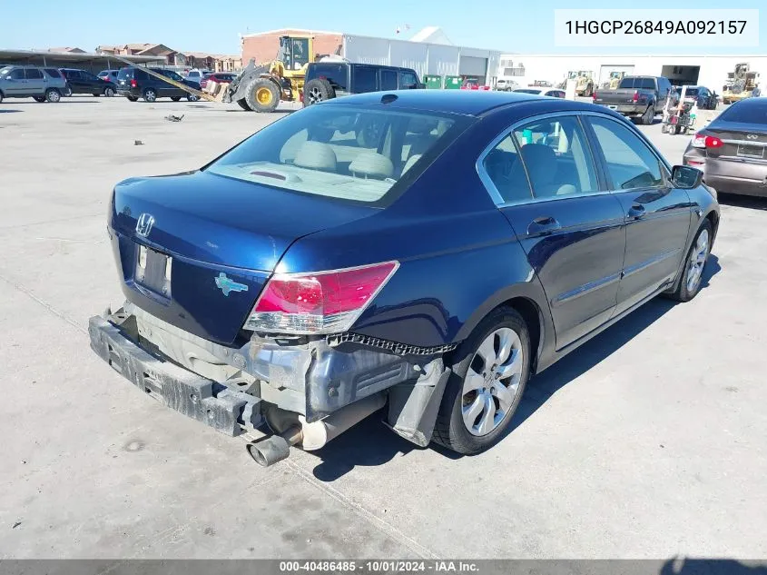 2009 Honda Accord 2.4 Ex-L VIN: 1HGCP26849A092157 Lot: 40486485