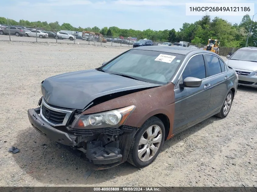 2009 Honda Accord 2.4 Ex-L VIN: 1HGCP26849A121186 Lot: 40503809