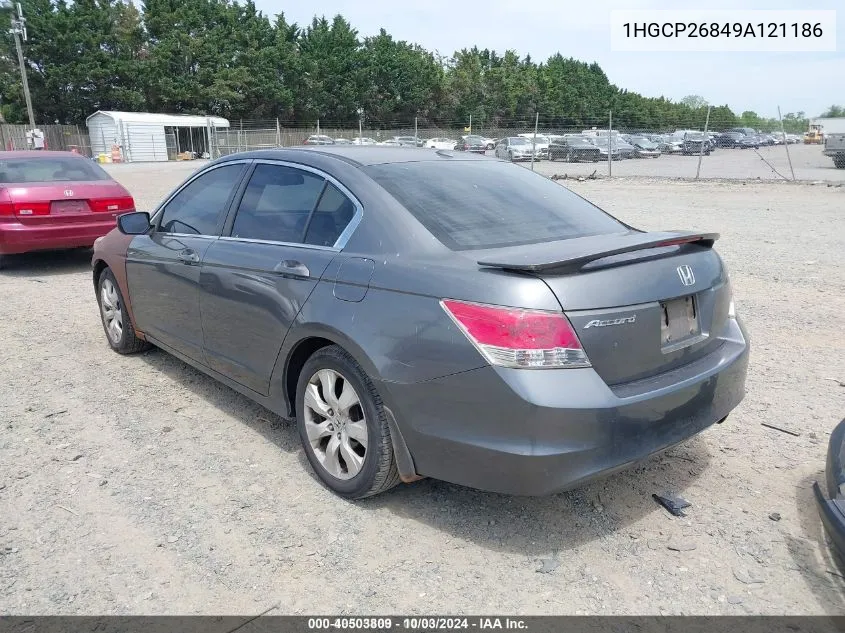 2009 Honda Accord 2.4 Ex-L VIN: 1HGCP26849A121186 Lot: 40503809