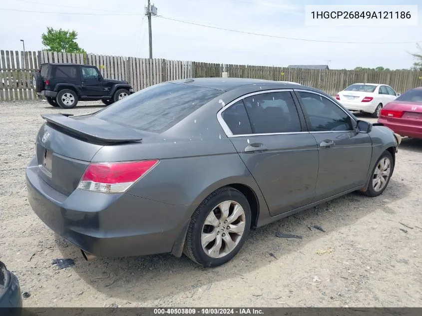 2009 Honda Accord 2.4 Ex-L VIN: 1HGCP26849A121186 Lot: 40503809