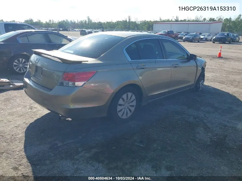 2009 Honda Accord 2.4 Lx VIN: 1HGCP26319A153310 Lot: 40504634