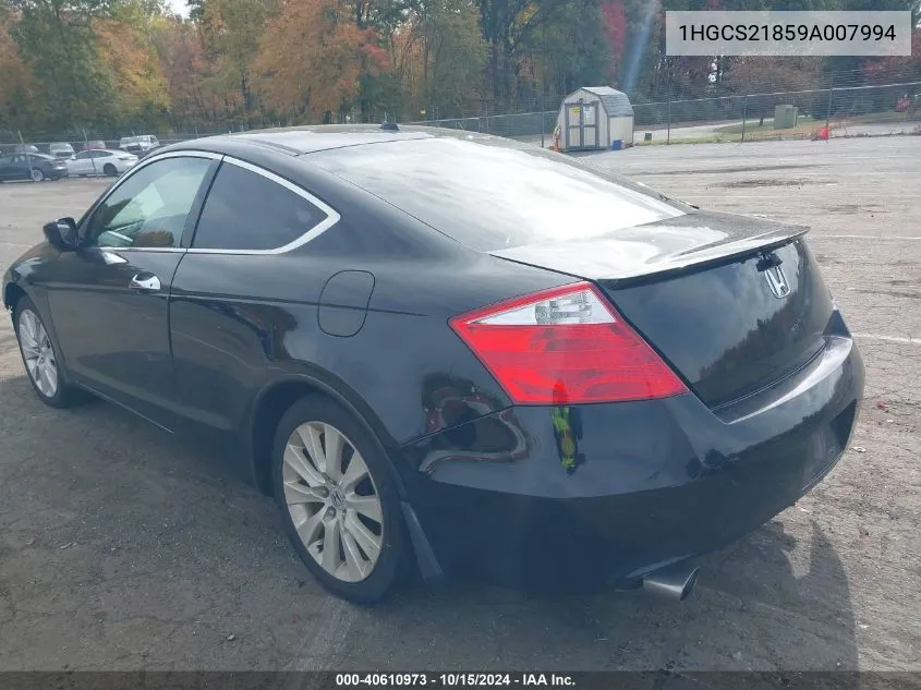 1HGCS21859A007994 2009 Honda Accord 3.5 Ex-L