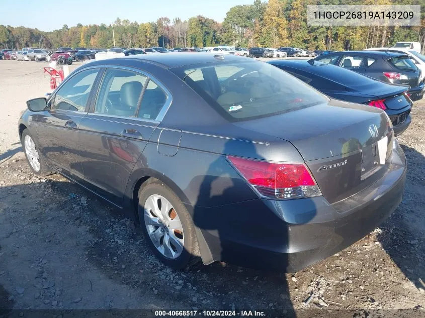 2009 Honda Accord 2.4 Ex-L VIN: 1HGCP26819A143209 Lot: 40668517