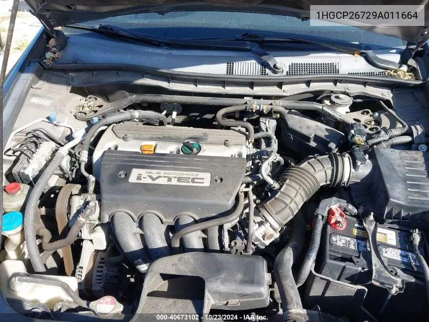 1HGCP26729A011664 2009 Honda Accord 2.4 Ex