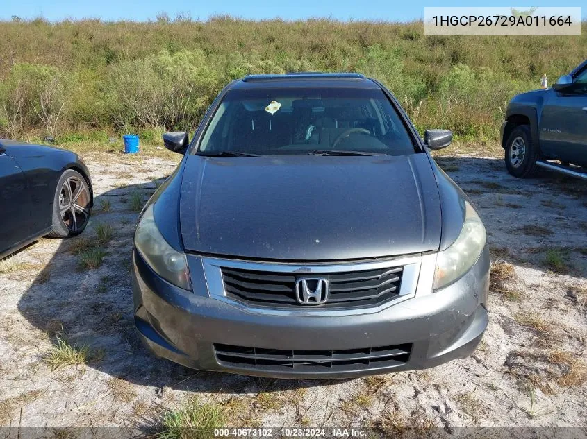 2009 Honda Accord 2.4 Ex VIN: 1HGCP26729A011664 Lot: 40673102