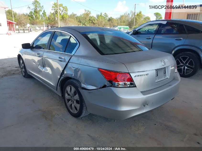 2009 Honda Accord 2.4 Ex-L VIN: 1HGCP26869A144839 Lot: 40680479