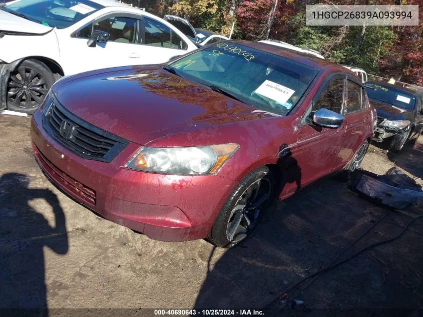 2009 Honda Accord 2.4 Ex-L VIN: 1HGCP26839A093994 Lot: 40690643