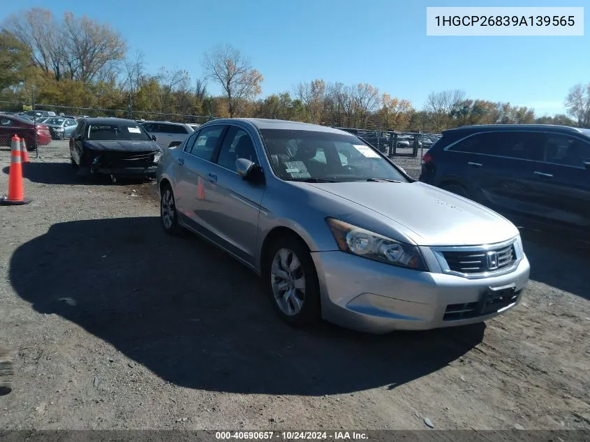 2009 Honda Accord 2.4 Ex-L VIN: 1HGCP26839A139565 Lot: 40690657