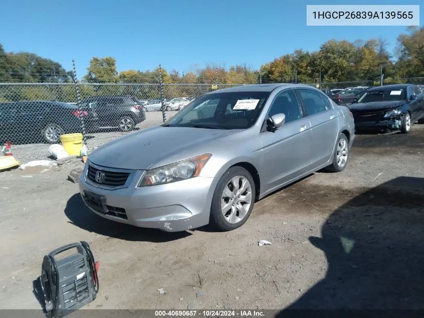 2009 Honda Accord 2.4 Ex-L VIN: 1HGCP26839A139565 Lot: 40690657