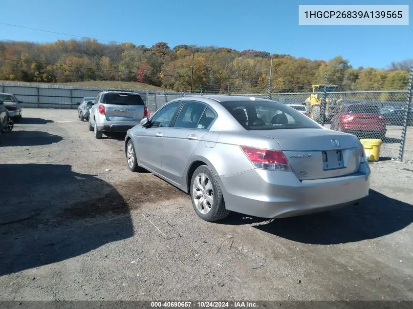 2009 Honda Accord 2.4 Ex-L VIN: 1HGCP26839A139565 Lot: 40690657