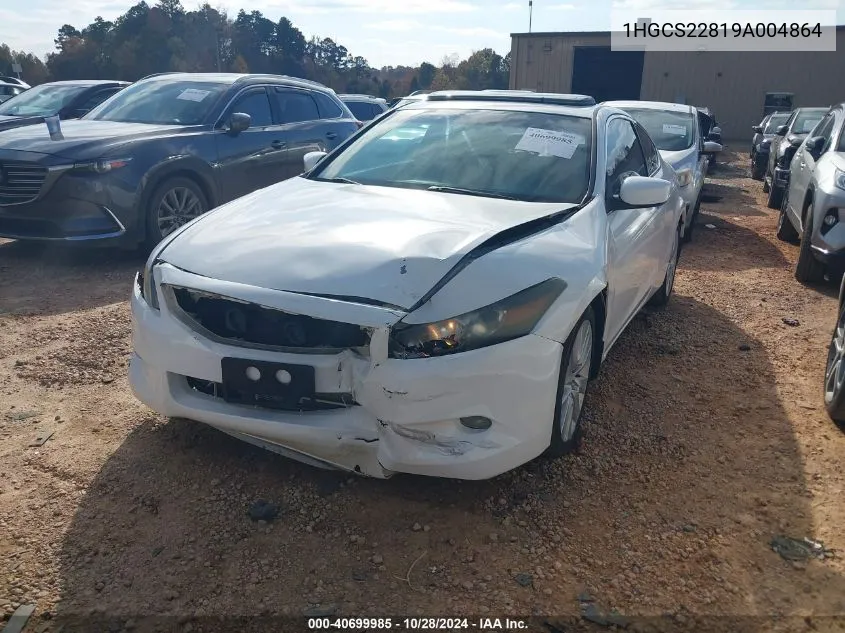 1HGCS22819A004864 2009 Honda Accord 3.5 Ex-L