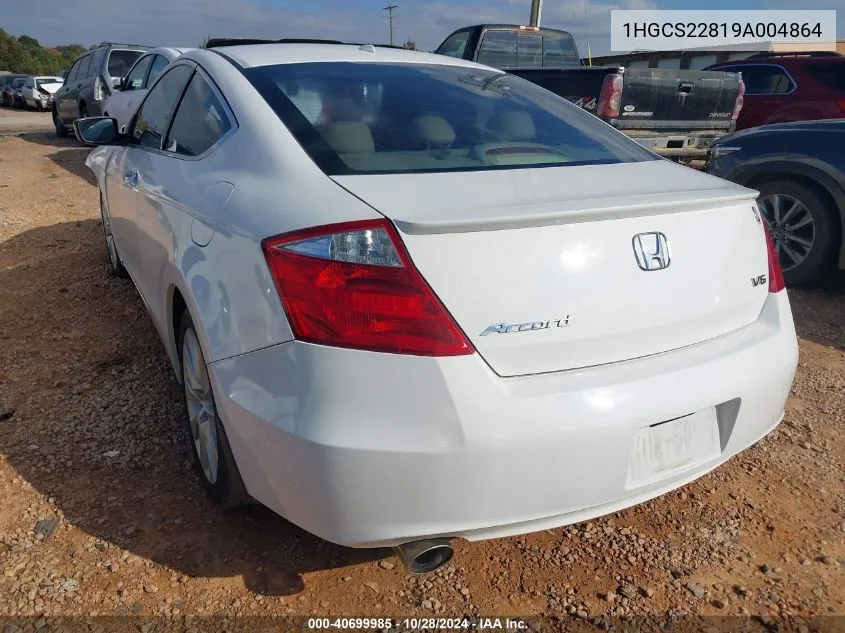 1HGCS22819A004864 2009 Honda Accord 3.5 Ex-L