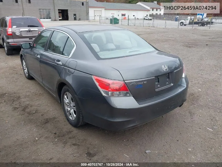 2009 Honda Accord 2.4 Lx-P VIN: 1HGCP26459A074294 Lot: 40703767