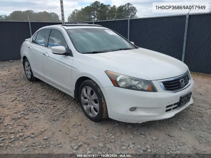 2009 Honda Accord 3.5 Ex-L VIN: 1HGCP36869A017949 Lot: 40707411