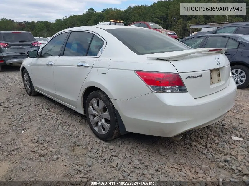 2009 Honda Accord 3.5 Ex-L VIN: 1HGCP36869A017949 Lot: 40707411