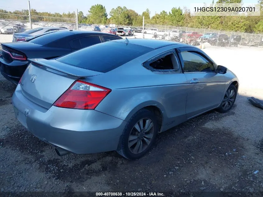 1HGCS12309A020701 2009 Honda Accord 2.4 Lx-S