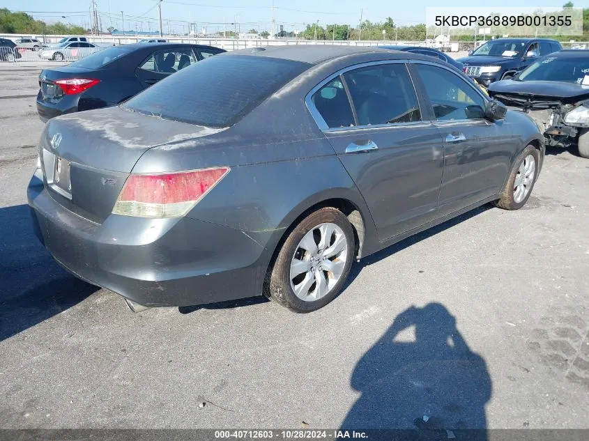 2009 Honda Accord 3.5 Ex-L VIN: 5KBCP36889B001355 Lot: 40712603