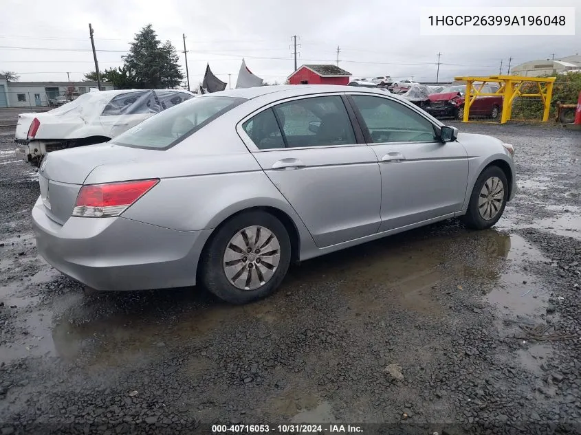 2009 Honda Accord 2.4 Lx VIN: 1HGCP26399A196048 Lot: 40716053