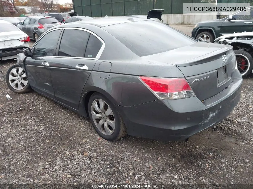 2009 Honda Accord 3.5 Ex-L VIN: 1HGCP36889A029486 Lot: 40729354