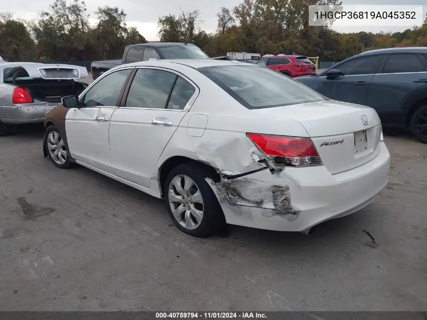 2009 Honda Accord 3.5 Ex-L VIN: 1HGCP36819A045352 Lot: 40759794