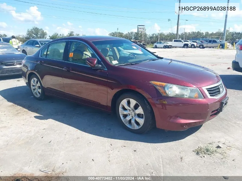 2009 Honda Accord 2.4 Ex-L VIN: 1HGCP26899A038188 Lot: 40773402