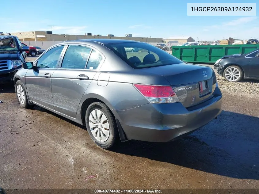 2009 Honda Accord 2.4 Lx VIN: 1HGCP26309A124932 Lot: 40774402