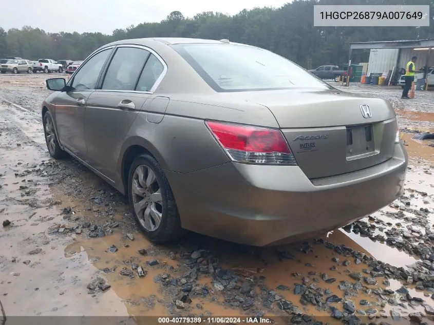 2009 Honda Accord 2.4 Ex-L VIN: 1HGCP26879A007649 Lot: 40779389