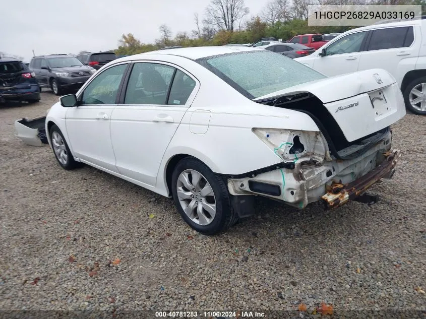 2009 Honda Accord 2.4 Ex-L VIN: 1HGCP26829A033169 Lot: 40781283