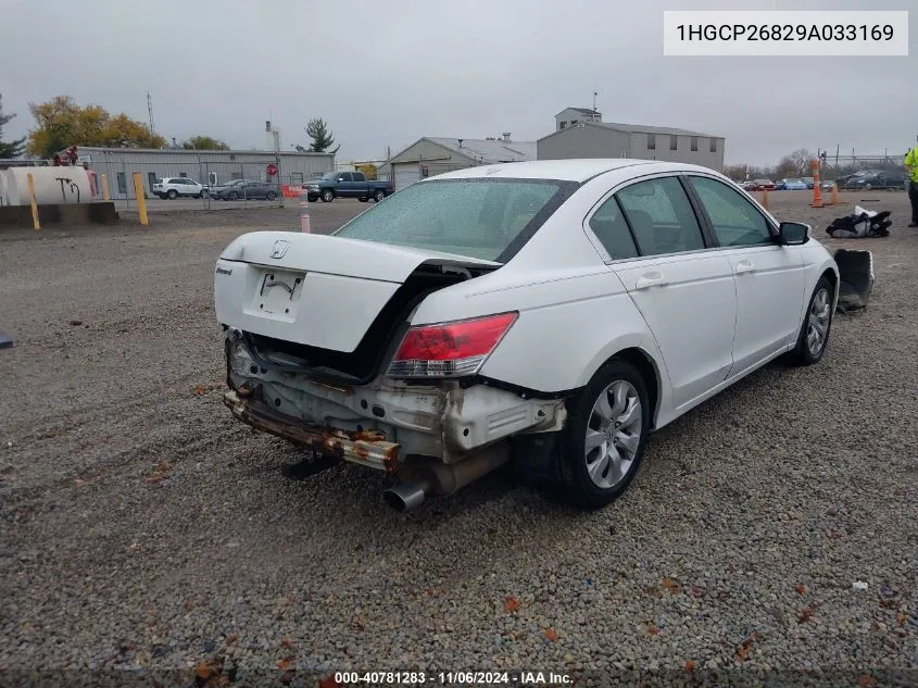 2009 Honda Accord 2.4 Ex-L VIN: 1HGCP26829A033169 Lot: 40781283