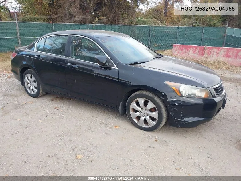 2009 Honda Accord 2.4 Ex-L VIN: 1HGCP26829A004965 Lot: 40792748