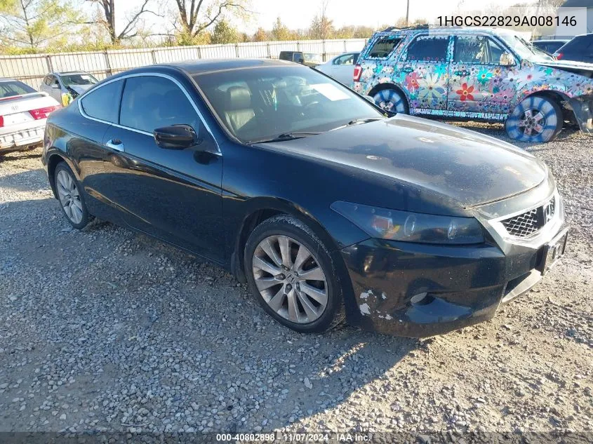 2009 Honda Accord 3.5 Ex-L VIN: 1HGCS22829A008146 Lot: 40802898