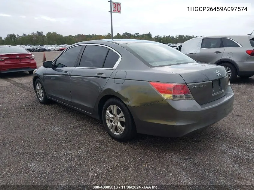 2009 Honda Accord 2.4 Lx-P VIN: 1HGCP26459A097574 Lot: 40805013