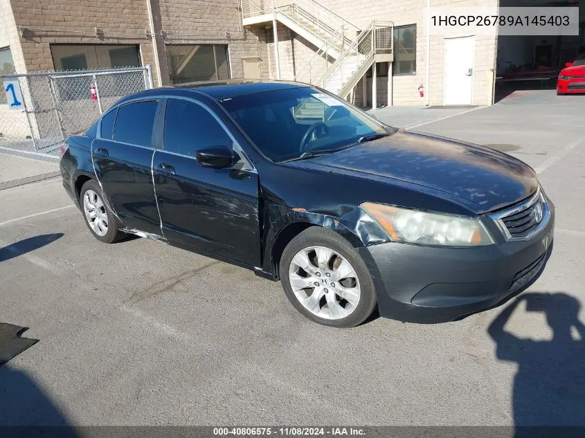 2009 Honda Accord 2.4 Ex VIN: 1HGCP26789A145403 Lot: 40806575