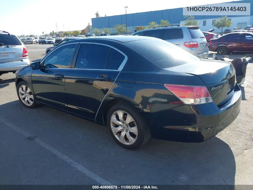 2009 Honda Accord 2.4 Ex VIN: 1HGCP26789A145403 Lot: 40806575