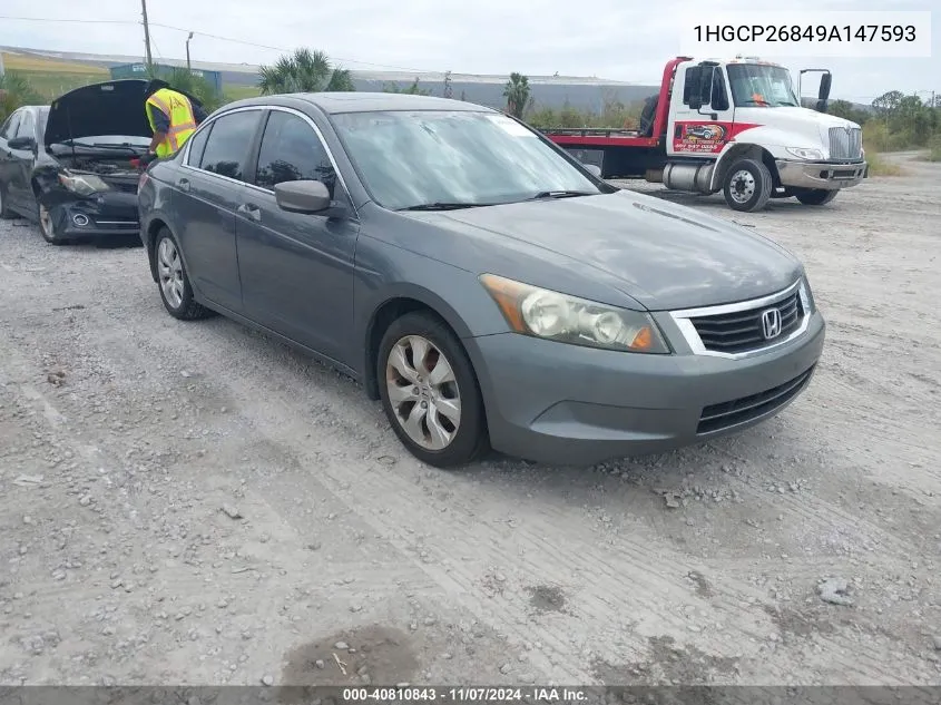 2009 Honda Accord 2.4 Ex-L VIN: 1HGCP26849A147593 Lot: 40810843