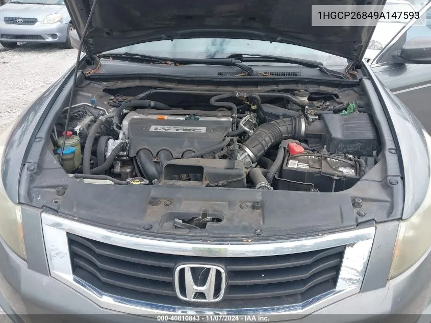 2009 Honda Accord 2.4 Ex-L VIN: 1HGCP26849A147593 Lot: 40810843