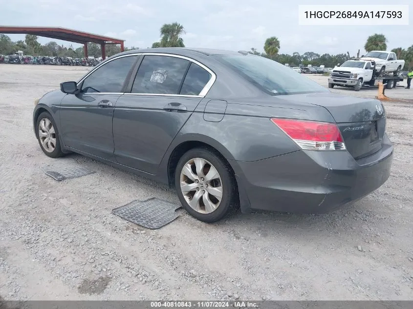 2009 Honda Accord 2.4 Ex-L VIN: 1HGCP26849A147593 Lot: 40810843