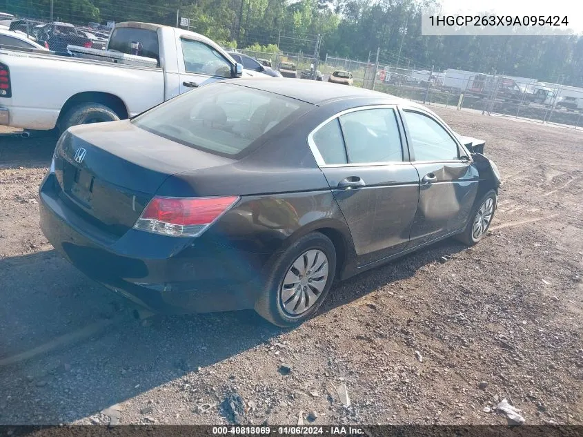 2009 Honda Accord 2.4 Lx VIN: 1HGCP263X9A095424 Lot: 40813069