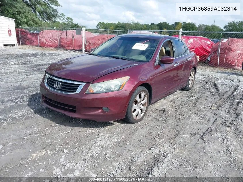 2009 Honda Accord 3.5 Ex-L VIN: 1HGCP36859A032314 Lot: 40819120