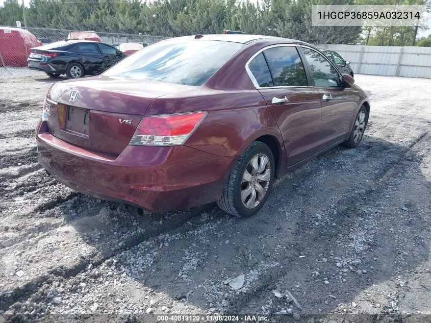 2009 Honda Accord 3.5 Ex-L VIN: 1HGCP36859A032314 Lot: 40819120