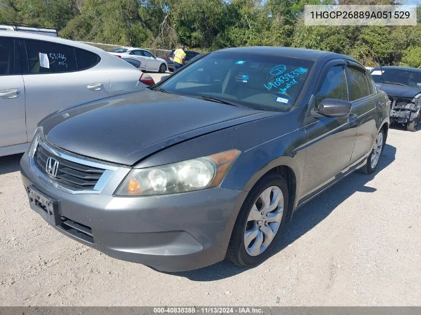 2009 Honda Accord 2.4 Ex-L VIN: 1HGCP26889A051529 Lot: 40838388