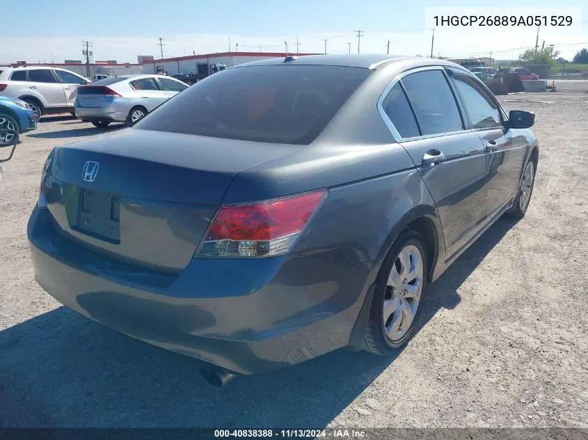 2009 Honda Accord 2.4 Ex-L VIN: 1HGCP26889A051529 Lot: 40838388