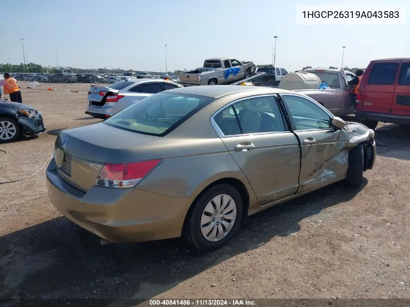 1HGCP26319A043583 2009 Honda Accord 2.4 Lx