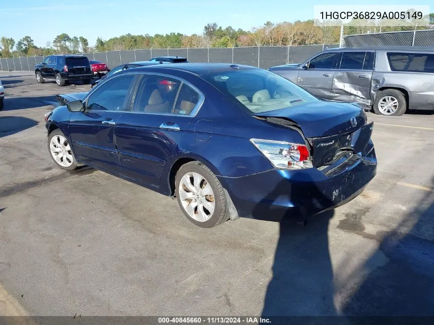 2009 Honda Accord 3.5 Ex-L VIN: 1HGCP36829A005149 Lot: 40845660