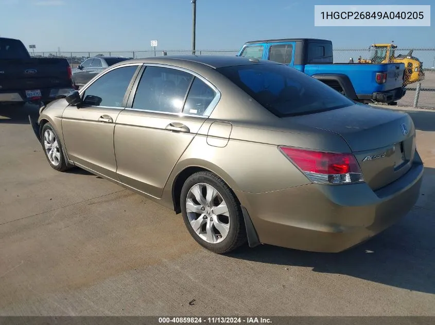 2009 Honda Accord 2.4 Ex-L VIN: 1HGCP26849A040205 Lot: 40859824