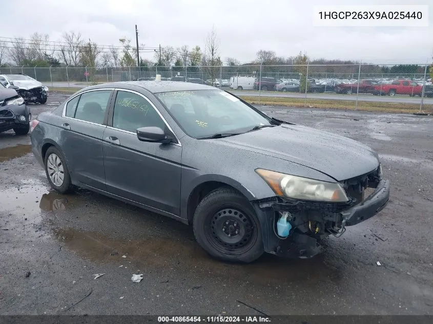 2009 Honda Accord 2.4 Lx VIN: 1HGCP263X9A025440 Lot: 40865454