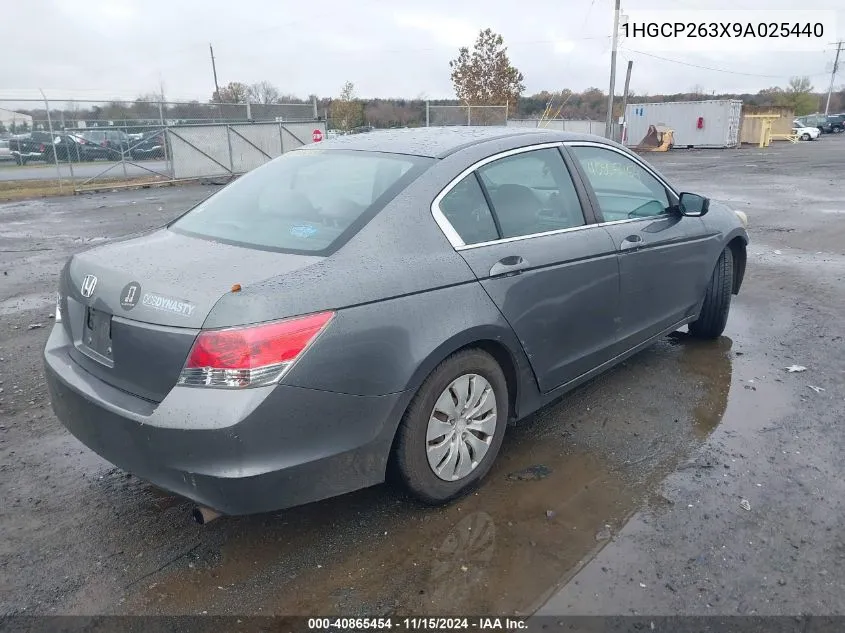 2009 Honda Accord 2.4 Lx VIN: 1HGCP263X9A025440 Lot: 40865454