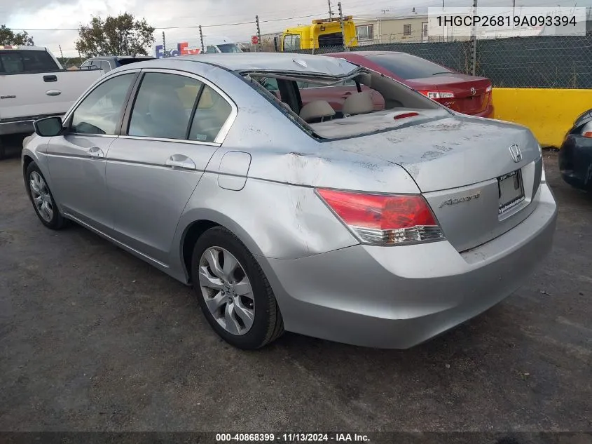 2009 Honda Accord 2.4 Ex-L VIN: 1HGCP26819A093394 Lot: 40868399