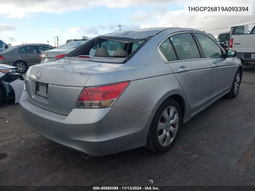 2009 Honda Accord 2.4 Ex-L VIN: 1HGCP26819A093394 Lot: 40868399