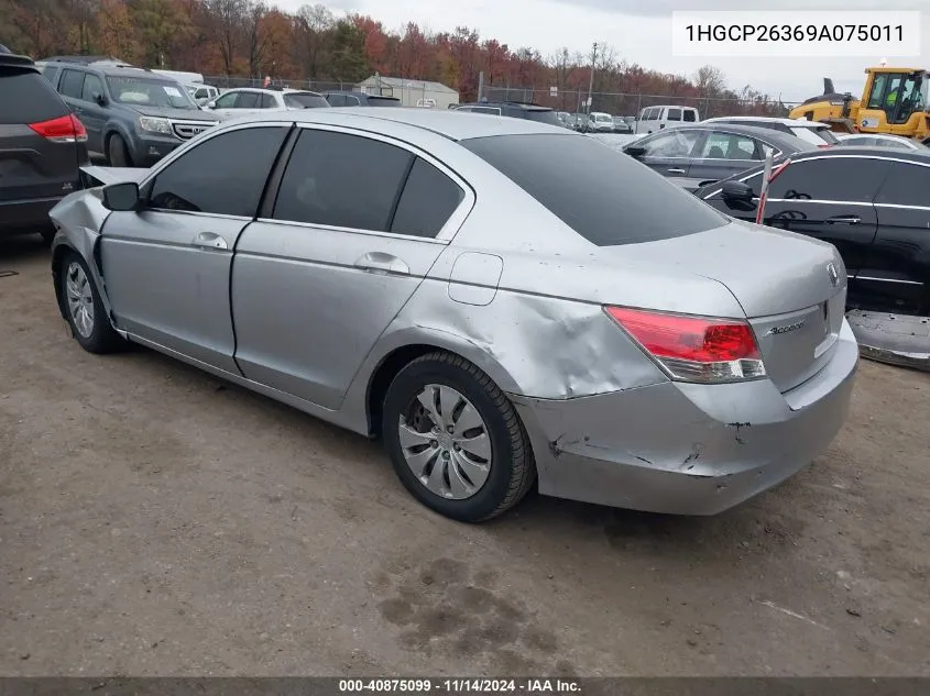 2009 Honda Accord 2.4 Lx VIN: 1HGCP26369A075011 Lot: 40875099